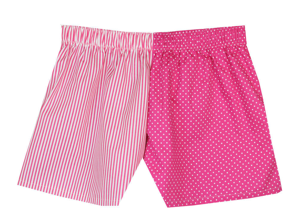 Girls Pink Spot Stripe Shorts
