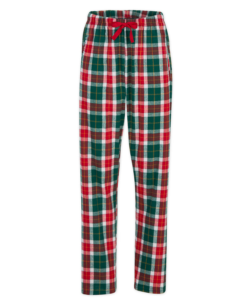 Personalised Brushed cotton Green/Red Pyjama Bottoms