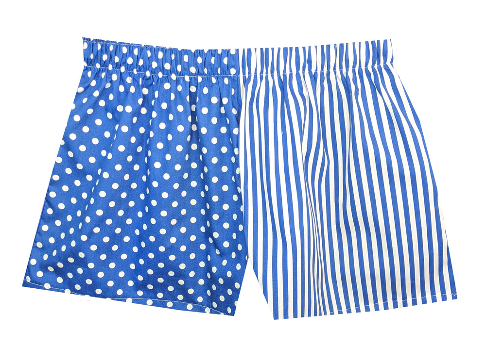 Girls Blue spot/stripe shorts
