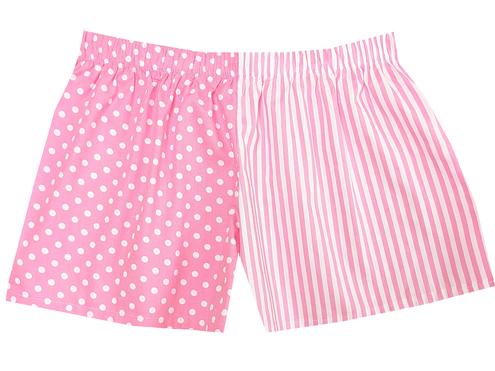 Girls Pink spot/stripe shorts